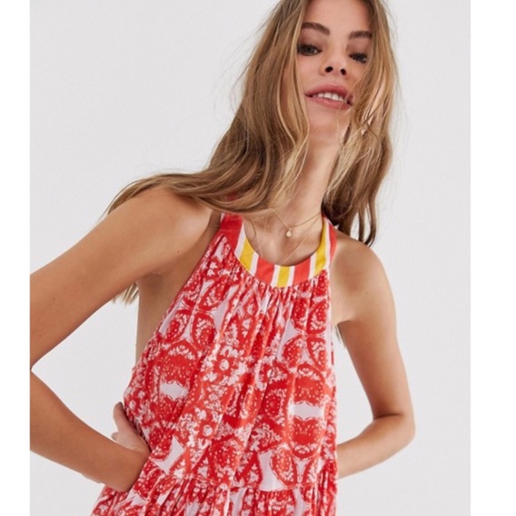 Free People Mimi Printed Halter Neck Tunic Dress - Picture 5 of 15